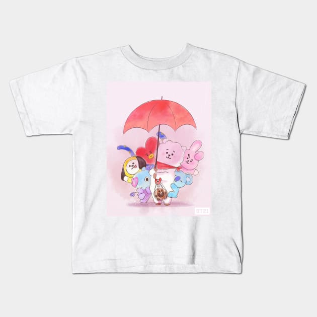 BT21 Waiting for the Rainbow Kids T-Shirt by ZeroKara